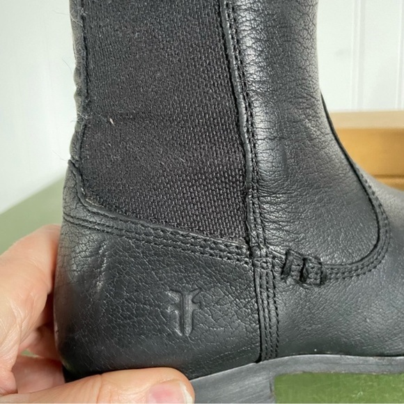 Frye MOLLY GORE Riding Boots in Black Buffalo Leather *Mexico* - Picture 3 of 10